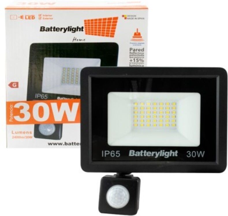 Schwarzer LED-Strahler mit Sensor IP65 30W 2400 Lumen schwenkbar E-27 G - MARKE