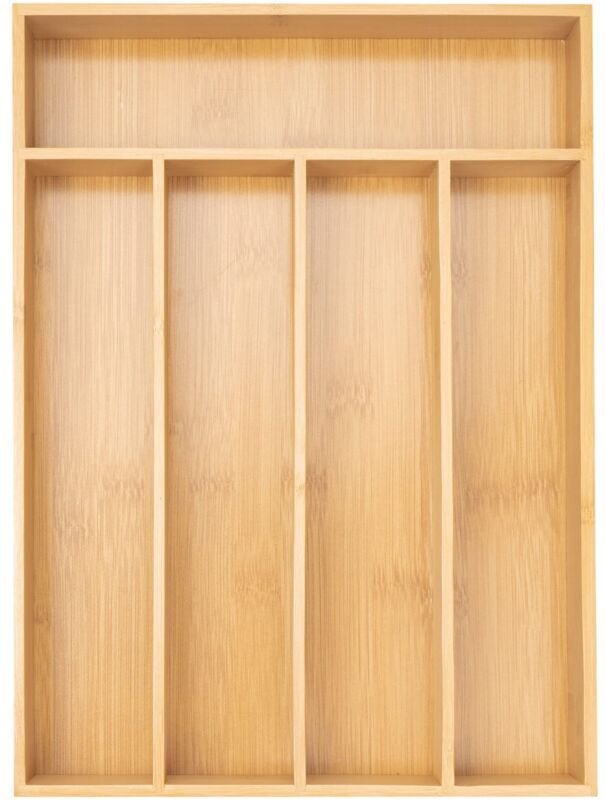 Besteckaufbewahrungsbox, Küchenschubladen-Organizer, Besteckorganizer aus Bambus, Besteckhalter, Besteckaufbewahrungsbox...