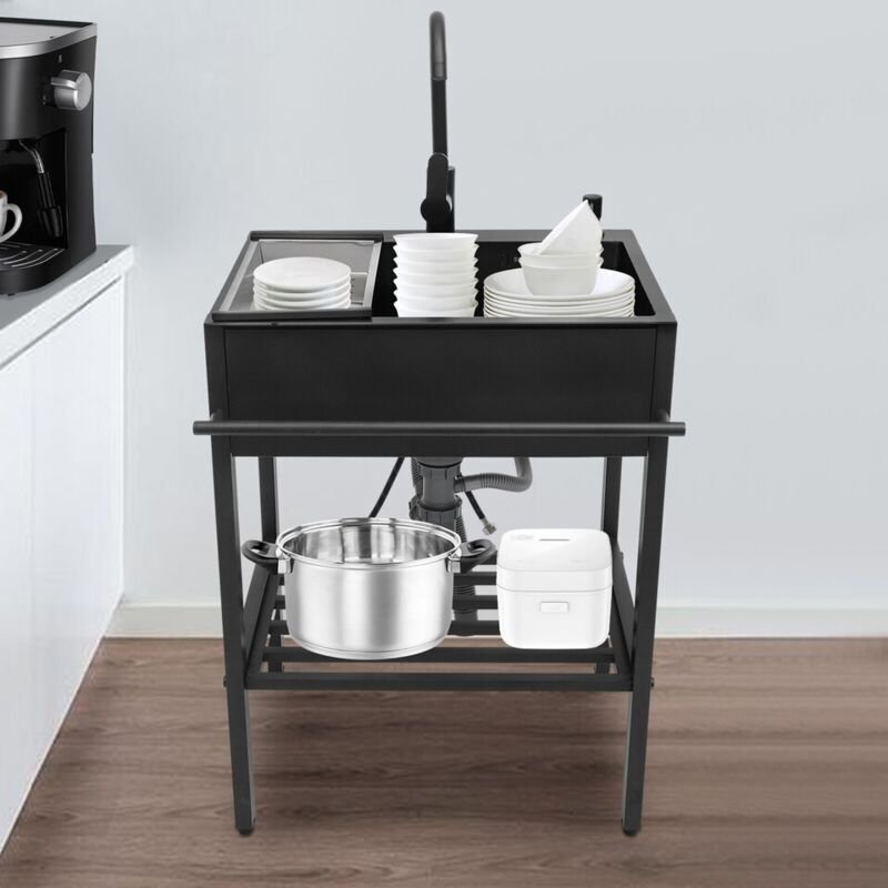 360 ° schwenkbar frei Edelstahl Spüle Spüle für die Küche schwarz