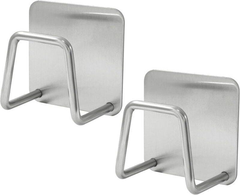 Set mit 2 selbstklebenden Schwammhaltern aus Edelstahl für die Küchenspüle – Wasserdichter und rostfreier Küchenorganize...