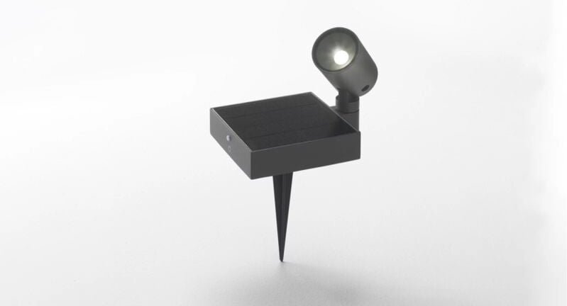 Zafferano - Solarbetriebener 1,3-W-LED-Bodenstrahler mit Photovoltaik IP65 dunkelgrau