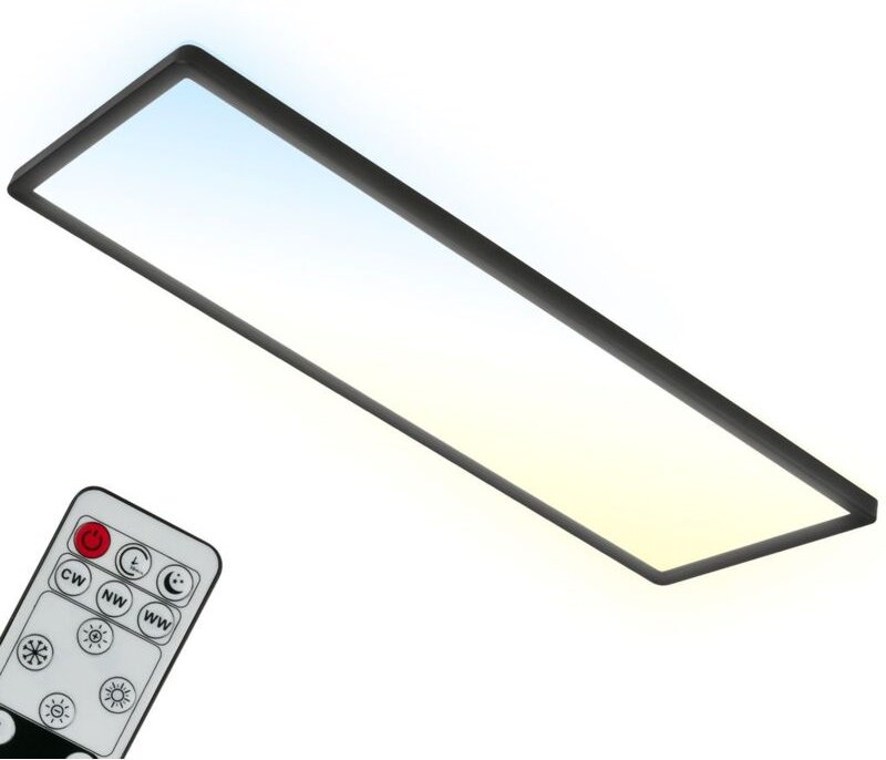 LED Panel 24W schwarz Fernbedienung CCT Dimmbar Deckenleuchte Backlighteffekt