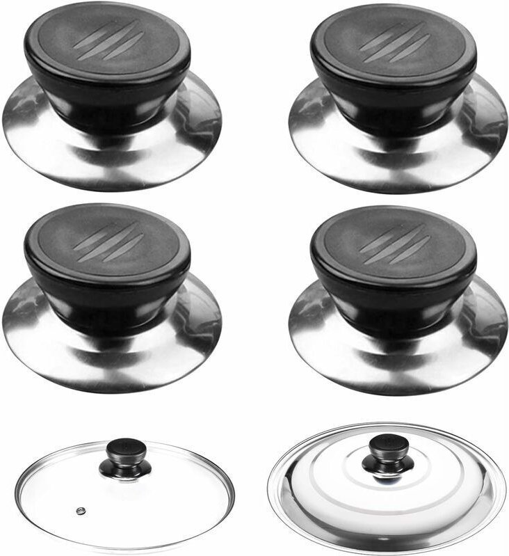 4-teiliger Deckelknopf, Pfannendeckelgriff, Topfdeckelknopf-Abdeckungen, Topfdeckelgriff geeignet für Wasserkocher, Pfan...