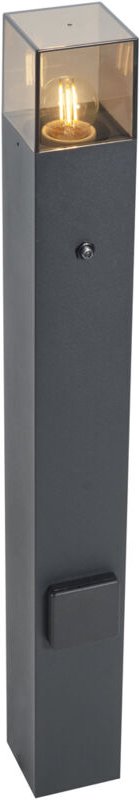 Moderne Wegeleuchte schwarz mit Rauchglas 70cm mit Dämmerungssensor IP44 - Dänemark