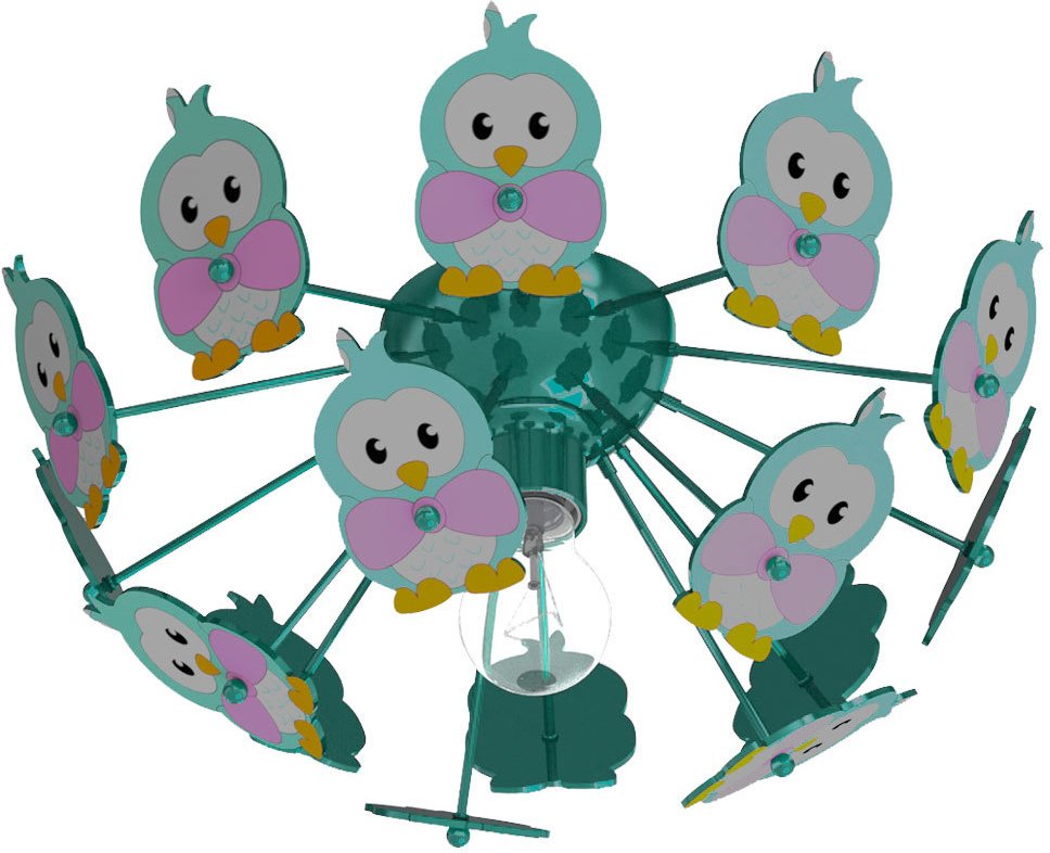 Design Kinder Spiel Zimmer Decken Beleuchtung Strahler Lampe Eulen Tier Motive Leuchte Eglo 95636