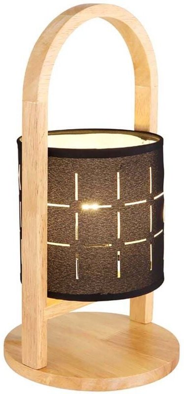 Globo Lighting - Tischlampe Schreibtischlampe Nachttischlampe Beistelllampe Holzlampe schwarz