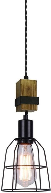 Italux Ponte - Industrie- und Retro-hängender Anhänger Schwarz 1 Licht, E27