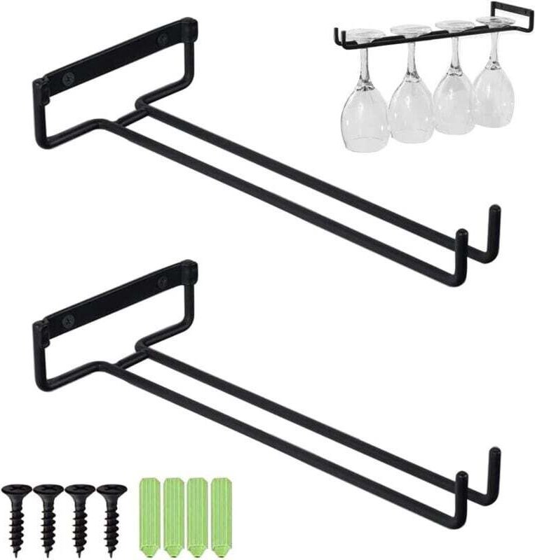 Weinglashalter 2er Set Hängender Glashalter Stielglasregal Glasaufhänger für Regal Hängender Glashalter Weinglashalter u...