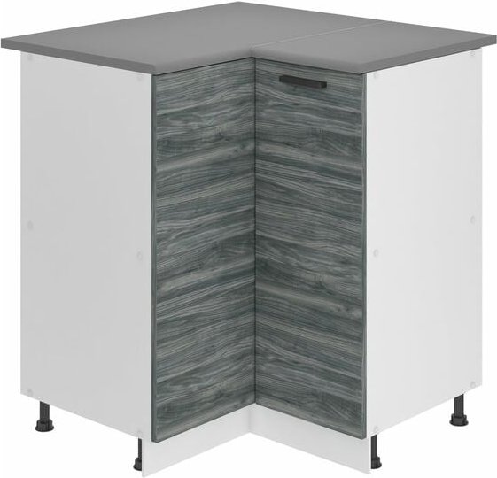 Unterschrank Küche, Küchenunterschrank 90 cm Breite. snp Küchenunterschrank mit Arbeitsplatte. Eckschrank Küche mit 1 Tü...