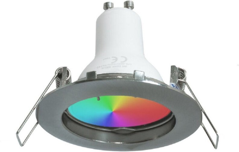 Trade Shop Traesio - Trade Shop - led faretto 6 w incasso 6CM RGB+3000K rgbw GU10 effecken licht colorata 230V - Silber