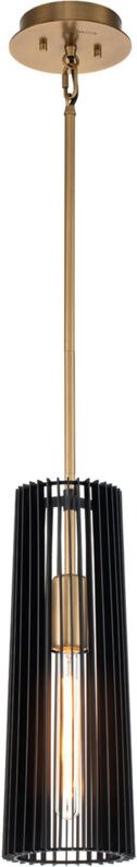 Kichler Linara Schlanke hängende Deckenleuchte in Schwarz und natürlichem Messing - Elstead