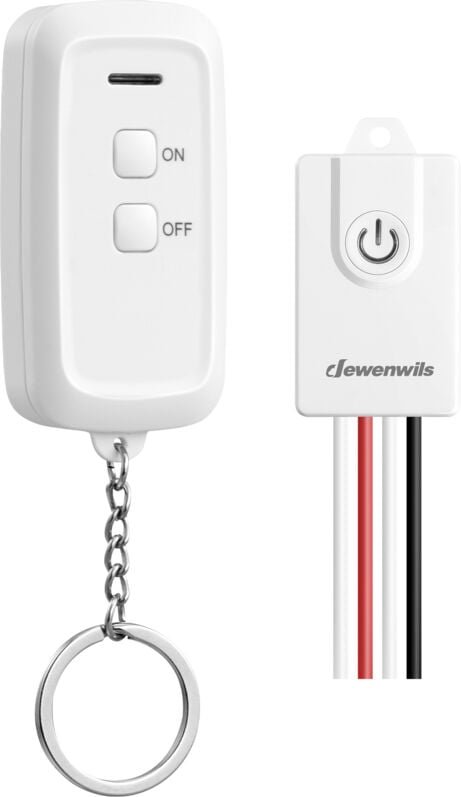 DEWENWILS Funkschalter mit Fernbedienung, Funk-Wandsender 230V, 30M Reichweite, Kabellos Funk Lichtschalter Set für Lamp...