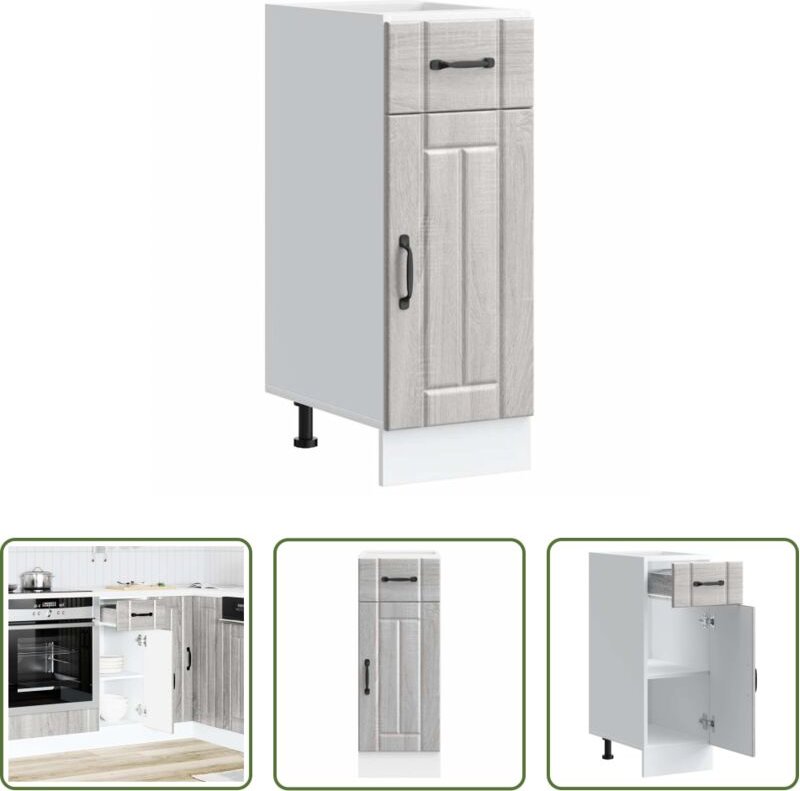 Küchenmöbel - Küchen-Unterschrank Lucca Grau Sonoma Holzwerkstoff