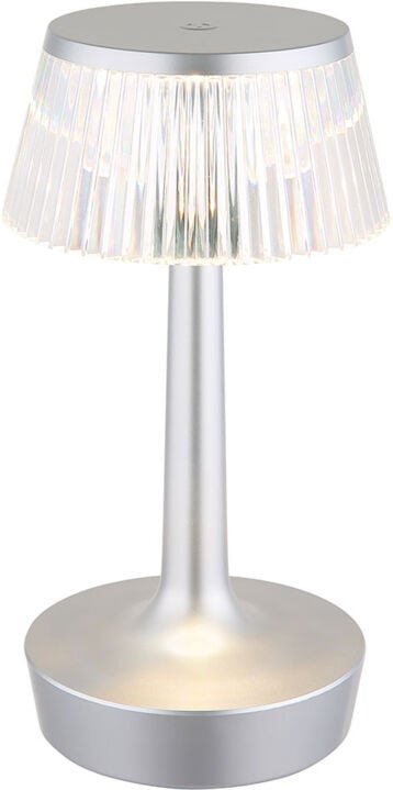 Thumbnail - Globo Lighting - Akku Tischleuchte Kristall Tischlampe cct dimmbar Nachttischleuchte Touchdimmer, silber, led 0,7W 90Lm ...