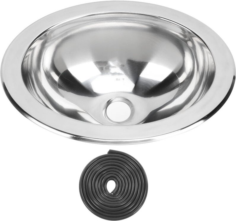 Spülbecken aus Edelstahl für Wohnmobile, poliertes Küchenspülbecken 340 x 270 x 120 mm, Handwaschbecken mit 40 mm Abflus...