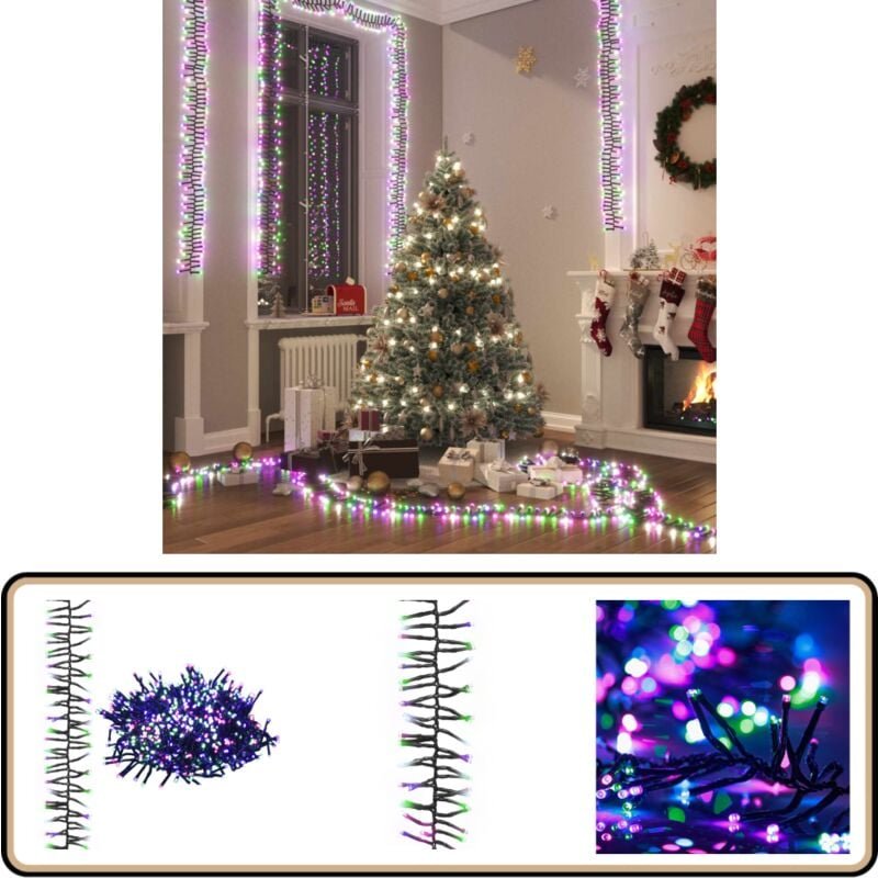 LED-Lichterkette mit 1000 LEDs Pastell Mehrfarbig 11 m pvc - Weihnachtsdeko - LED-Lichtringe - Lichterketten - Innenbele...