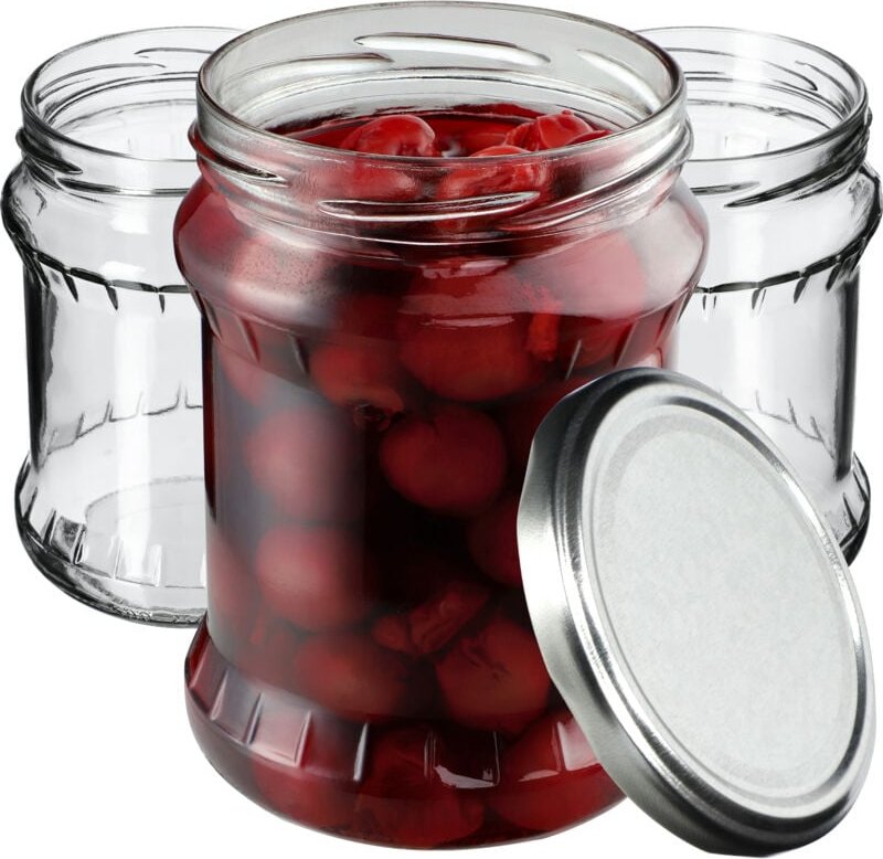 Einmachglas 500 ml, Aufbewahrungsgläser mit Schraubdeckel, Einkochgläser, Sturzglas, Marmelade - Kadax