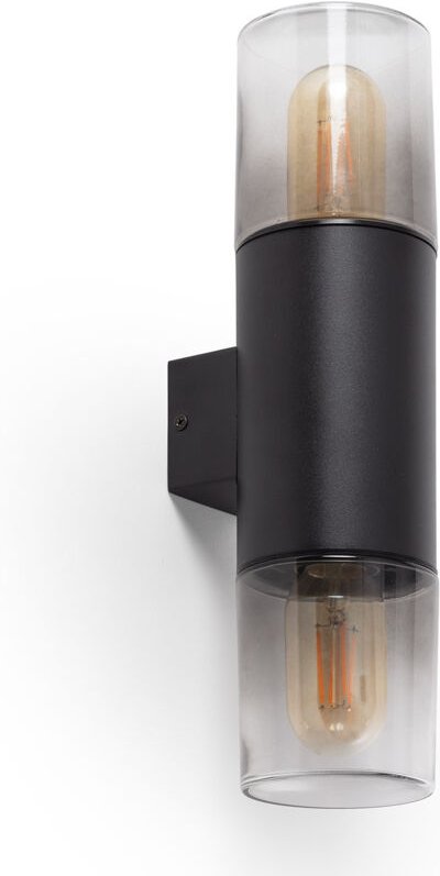 Wandleuchte Außen Edelstahl Emley Duo Schwarz