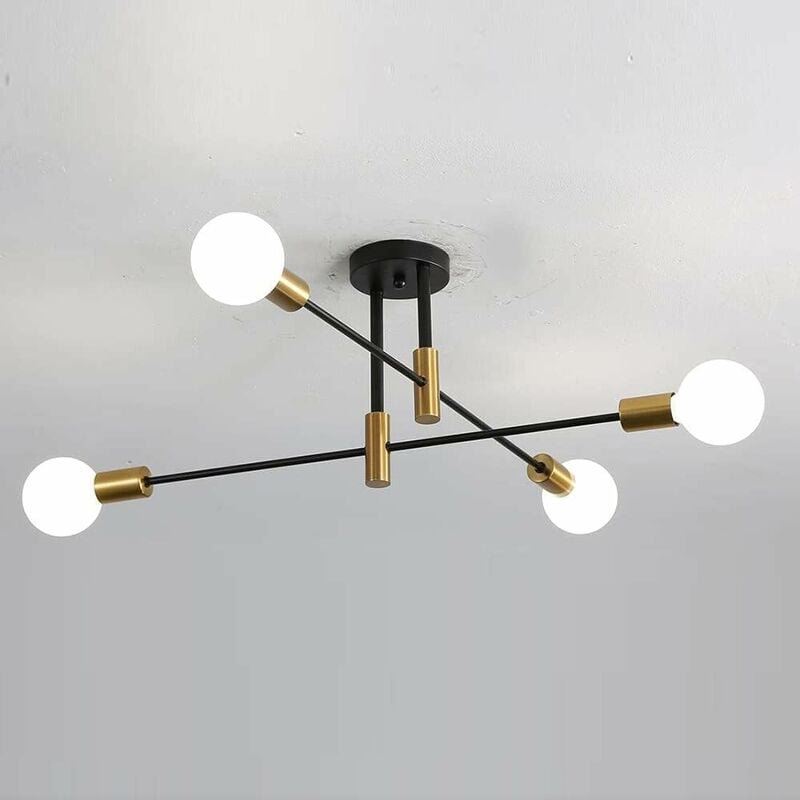 Thumbnail - Comely - Chandeliers Industrieleuchte, Sputnik Deckenleuchte, Ø72cm 4-flammig Metall Deckenleuchte für Wohnzimmer Schlaf...