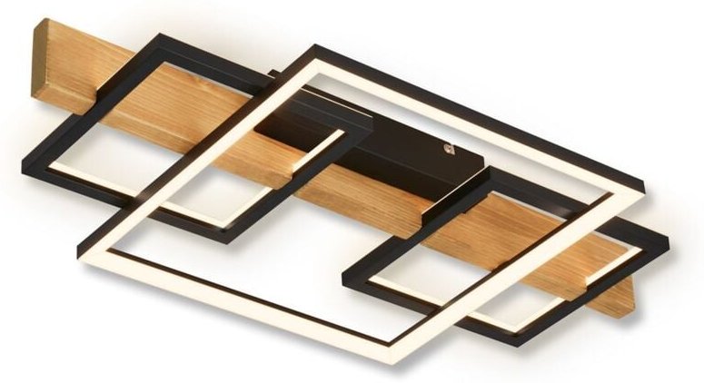 LED Deckenlampe Holz LED Deckenleuchte Wohnzimmer Schlafzimmer Dimmbar Backlight