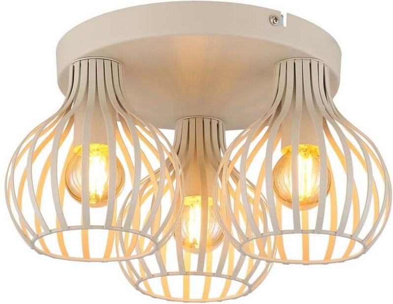 Deckenleuchte Deckenlampe Wohnzimmerlampe cremefarben 3-flammig E14 D 31 cm