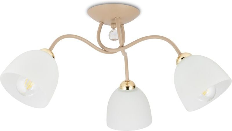 Tina Beige Glas Deckenleuchte 3xE27
