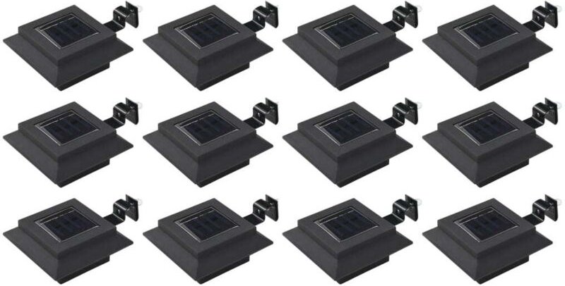 Solar-Außenleuchten 12 Stk. led Rechteckig 12 cm Schwarz Vidaxl
