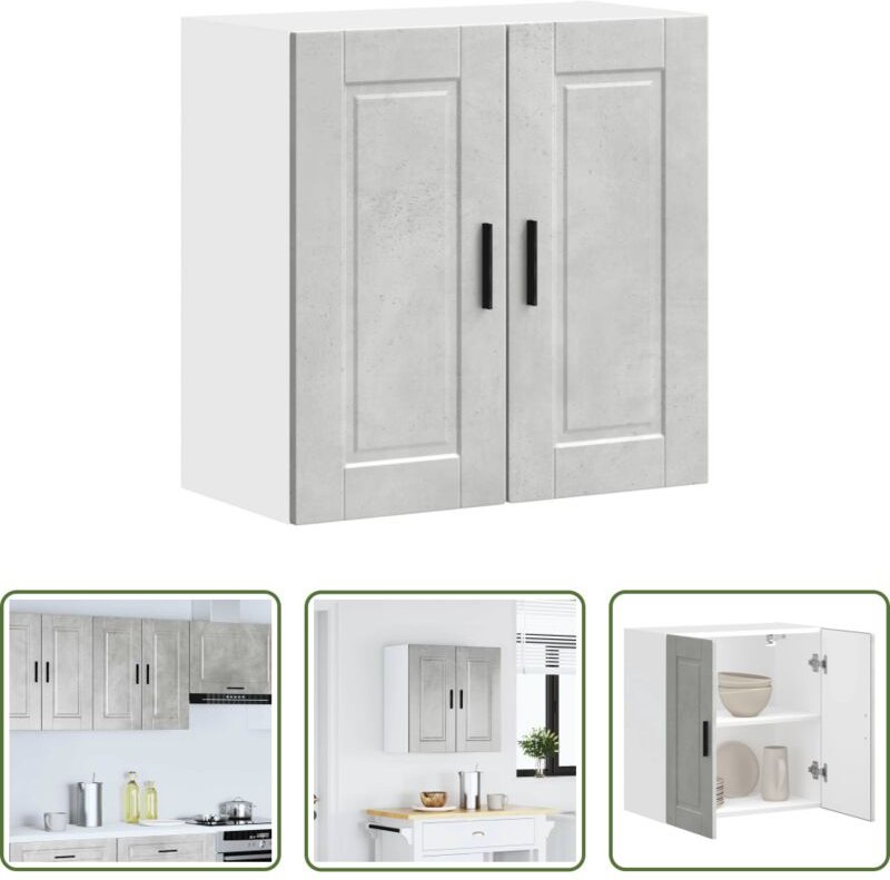 vidaXL Stauraum - Küchen-Hängeschrank Porto Betongrau Holzwerkstoff