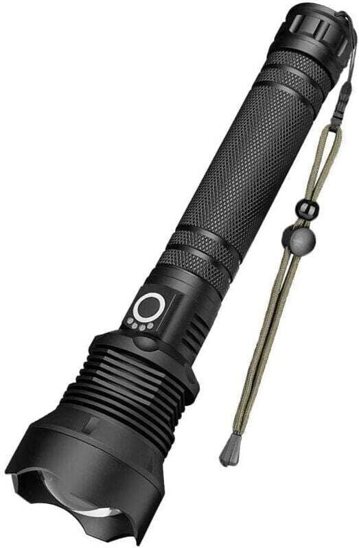 Aiperq - Taschenlampe, 90000 Lumen, ultrastarke, per usb wiederaufladbare led, IP65 wasserdicht, militärisch, zoombar, f...