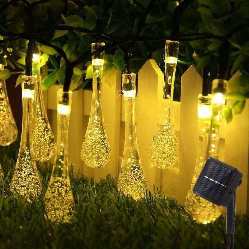 Solar-Lichterkette für den Außenbereich, 6,5 m, 30 LEDs, 8 Modi, wasserdicht, für Festivals, Partys, Garten, Terrasse, B...