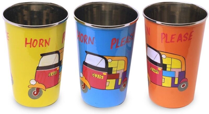 Signes Grimalt - Küchenglas tuc tuc 3 verschiedene Tassen und mehrfarbige Vass