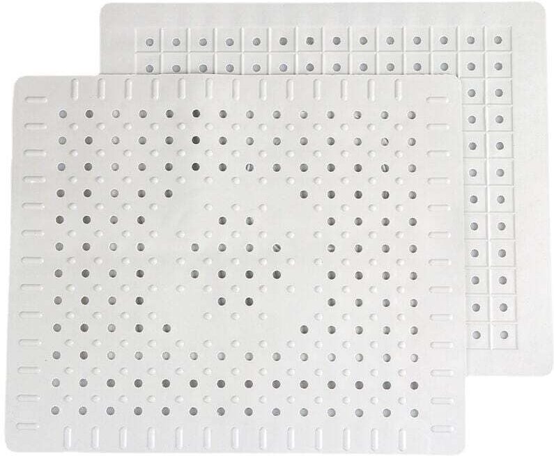 Juego de 2 alfombrillas protectoras de goma antideslizantes para fregadero de cocina, duraderas, de color blanco, fácile...