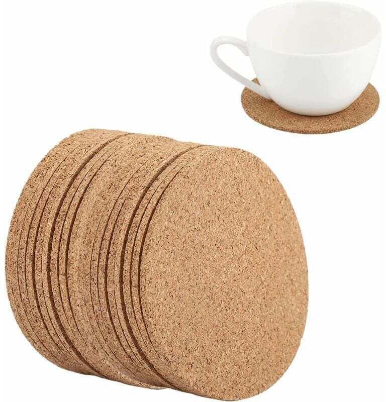 Dessous de verre en bois, dessous de verre en liège naturel, dessous de verre absorbants pour le café, adaptés à la mais...