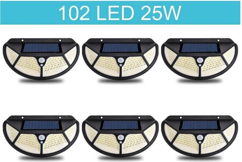Trade Shop Traesio - Trade Shop - external led faretto mit solare pannello sensore moviment crepuscolare 6PZ -