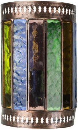 Fabrilamp - akunadecor Handgemachte Wandlampe Casablanca 1xe27 Braun/Farben 25x1 De .6d