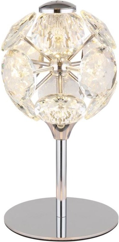 Tischleuchte Wohnzimmerleuchte Tischlampe Nachttischlampe Beistellleuchte, Metall Glas, led 8W 600Lm warmweiß, h 26,5 cm