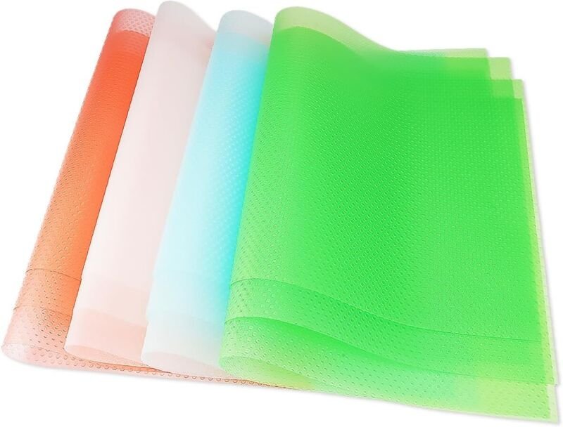 12-teiliges Set antibakterieller Kühlschrankmatten, rutschfeste und abwaschbare Schubladenmatten, schimmel- und feuchtig...