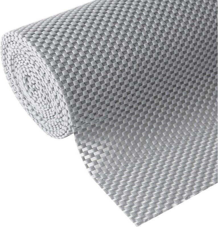 Selbstklebende, rutschfeste und strapazierfähige Einlage für Küchenregale und Schubladen, Maße: 30,5 cm x 3 m, grau