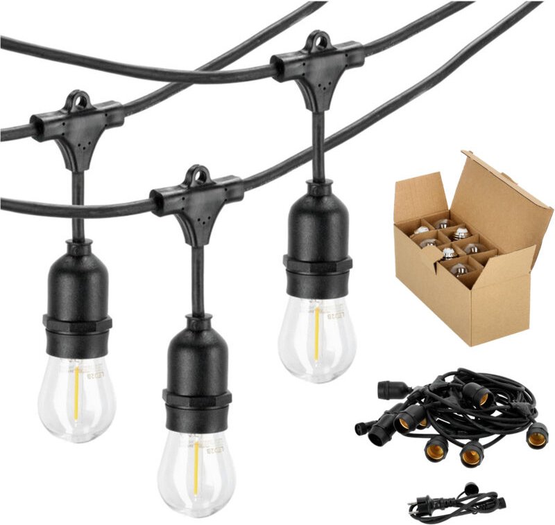 LED-Lichterkette 10m + 10 Glühbirnen 1W 2700K