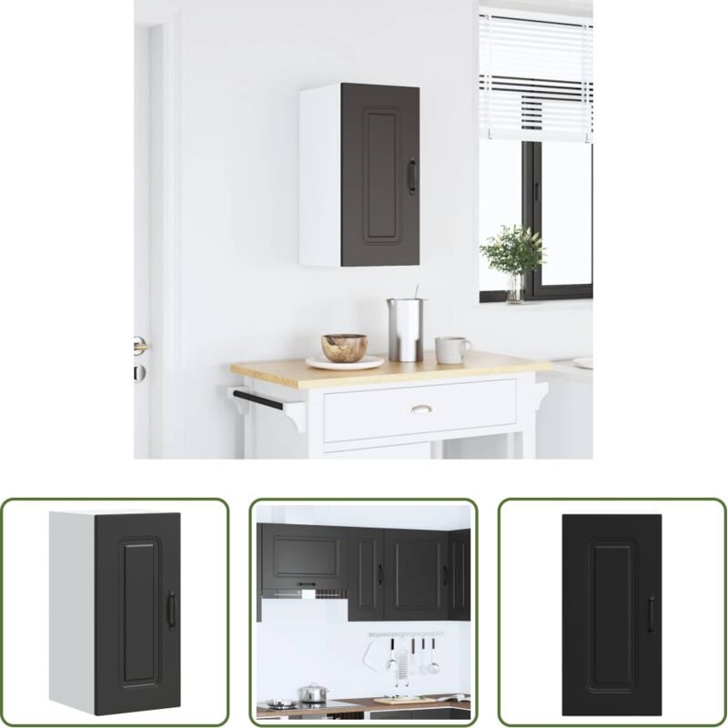 vidaXL Küchenregal - Küchen-Hängeschrank Kalmar Schwarz Holzwerkstoff