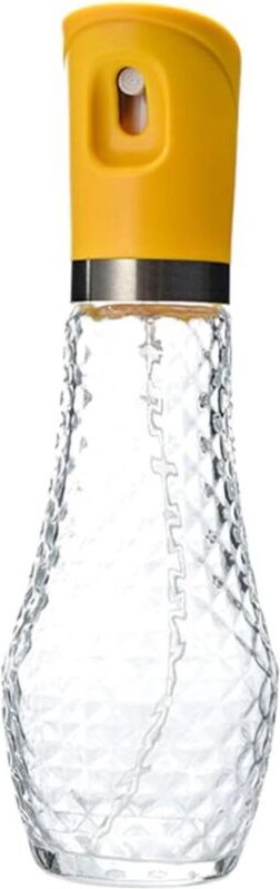 CCYKXA Speiseöl-Sprühflasche aus Glas und Edelstahl, 250 ml, gelbe Olivenöl-Sprühflasche, wiederverwendbarer Spender für...