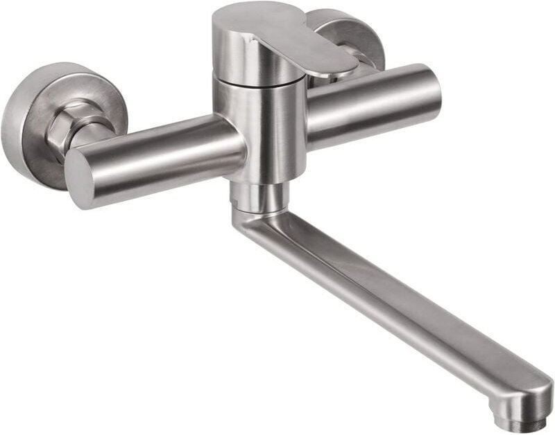 Küchenwandarmatur, Wandmontierte Küchenarmatur, 360° Drehbare Küchenarmatur aus Edelstahl, 304 Küchen-Warm- und Kaltwass...