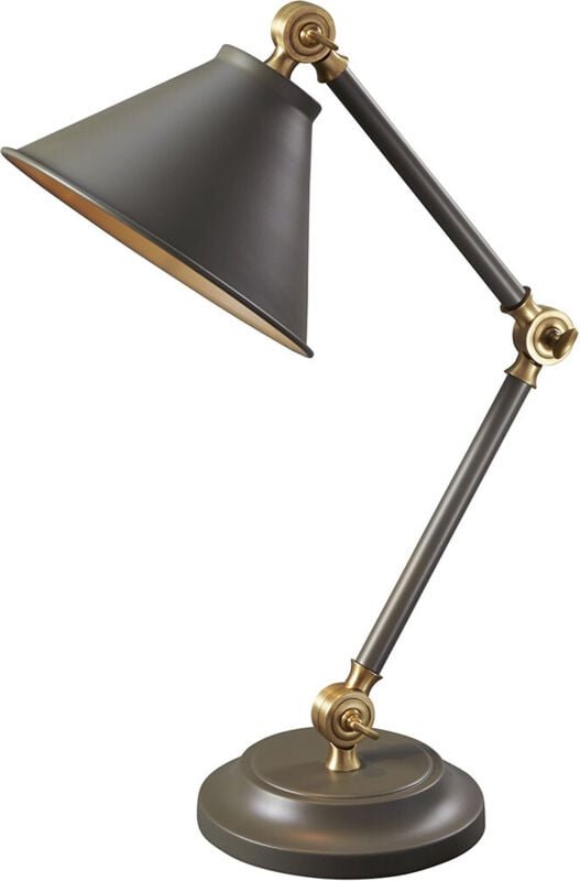 Provence Element - 1 Leuchttischlampe Grau, Messing, E27 - Elstead