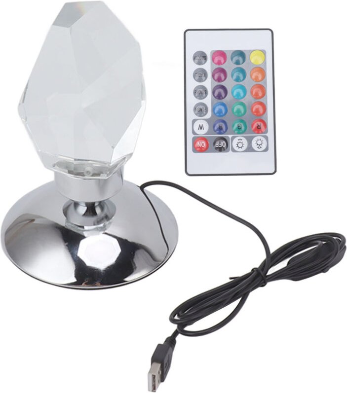 Kristalltischlampe 16 verschiedene Farben 4 leuchtende Modi Dekorative usb -Ladevorstellung mit Fernbedienung für Schlaf...