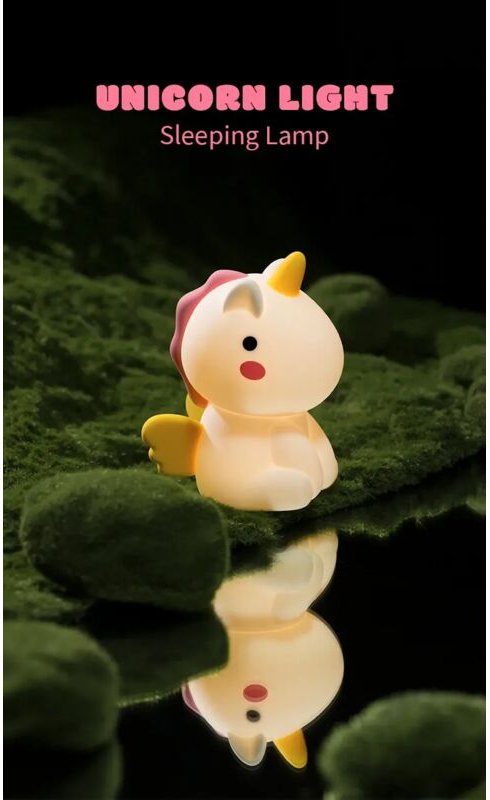Einhorn-LED-Nachtlicht, buntes Silikon, Berührungssensor, dimmbare RGB-Tischlampe für Kinder, Spielzeuggeschenk für Kind...