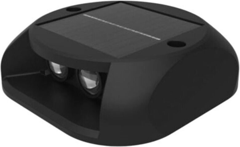 Trade Shop - FARETTO SEGNAPASSO CON PANNELLO SOLARE 0.4W LUCE LED CALDA 3000K IP54 NERO ZQ-LJD-001 -