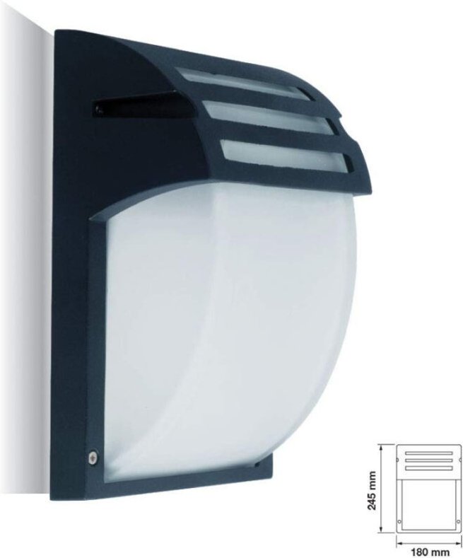 Trade Shop Traesio - Trade Shop - externe aluminium lampenfassung schwarz glas VT7076 E27 IP44 beleuchtung -