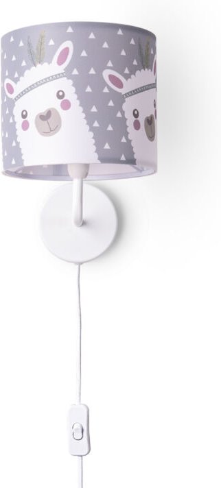 Tischleuchte Kinderzimmer Wandleuchte Straße Feuerwehr Lampenschirm Stoff Rund Wandleuchte - Weiß, Design 8 (Ø18 cm) - P...