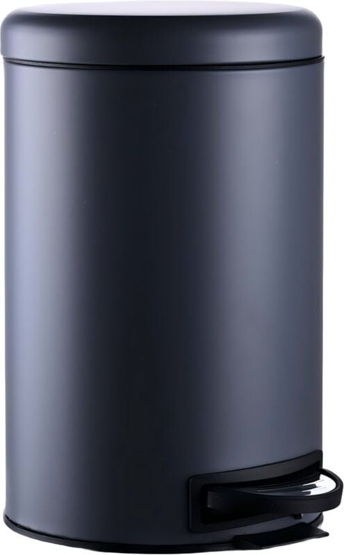 Relaxdays Mülleimer, 12 Liter, entnehmbarer Kunststoff-Inneneimer, mit Fußpedal, Bad, Küche, Tretmülleimer, Stahl, grau