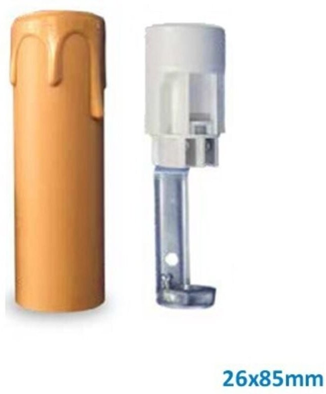 GSC - Lampenfassung + Kerzenbezug E14 26x85mm Creme 2203363